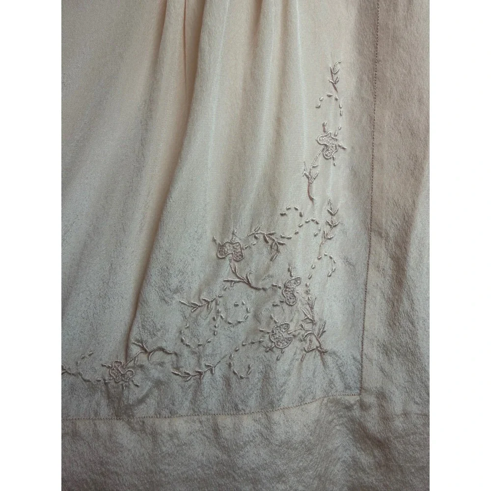 Vintage Best & Co Liliputian Bazaar Peach Embroidered Lace Baby Robe France Silk